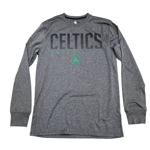 UNK Boston Celtics Basketball NBA Shirt Men's T-Shirt Small Gray Long Sleeve - Picture 1 of 7